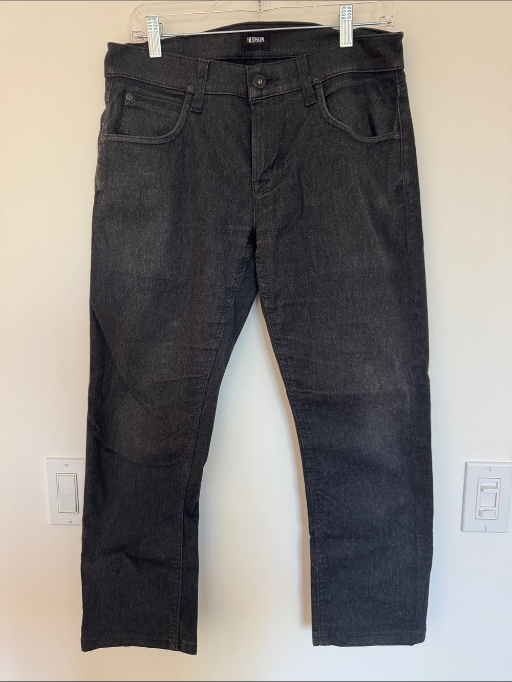 Hudson Jeans Men's Charcoal Black Straight Jeans